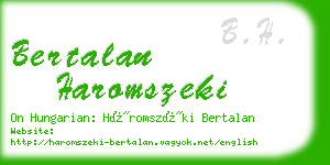 bertalan haromszeki business card